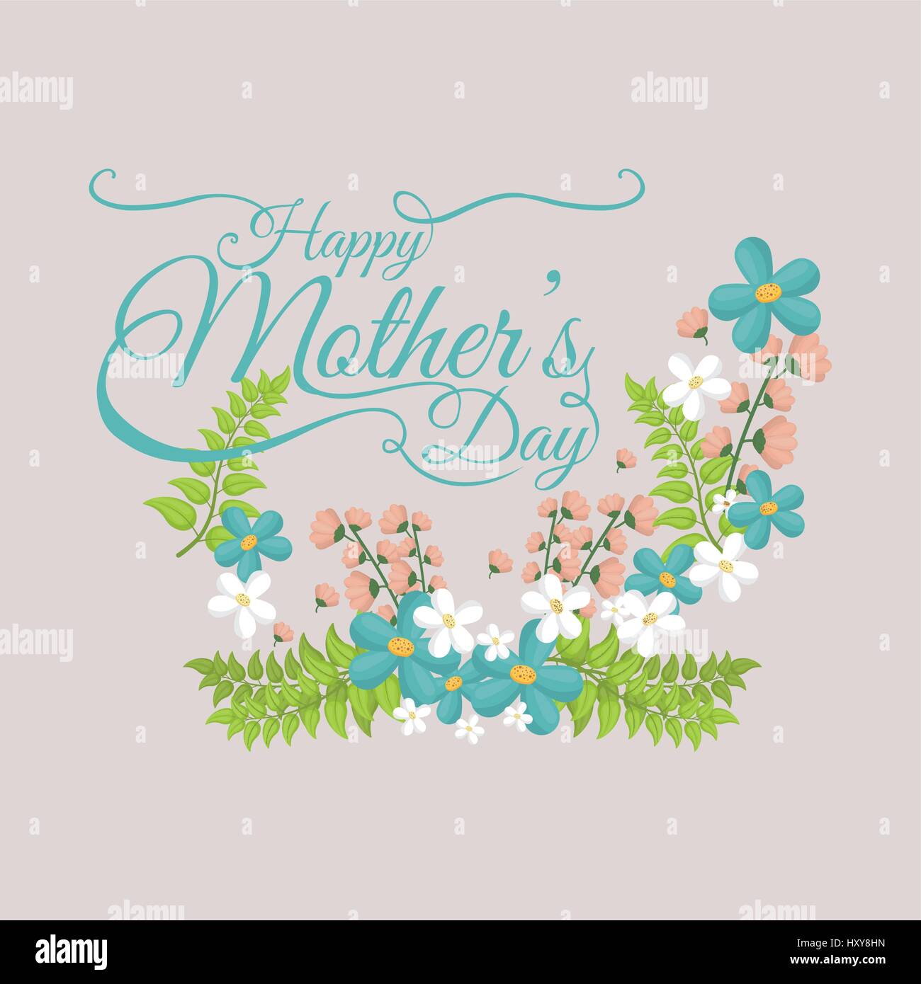 happy mothers day greeting card with flowers vector illustration eps 10 ...