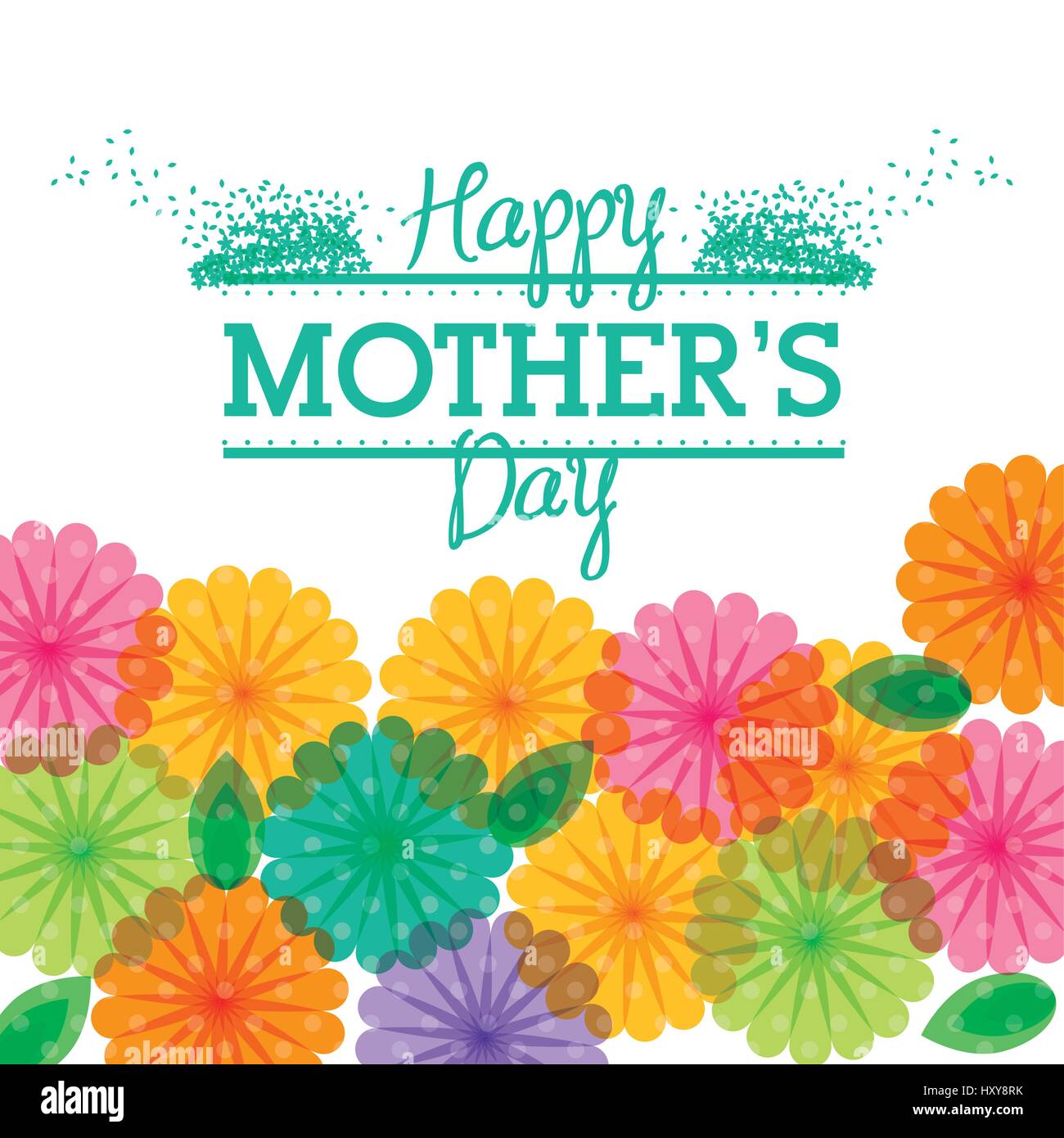 happy mothers day greeting flower transparent colored vector ...