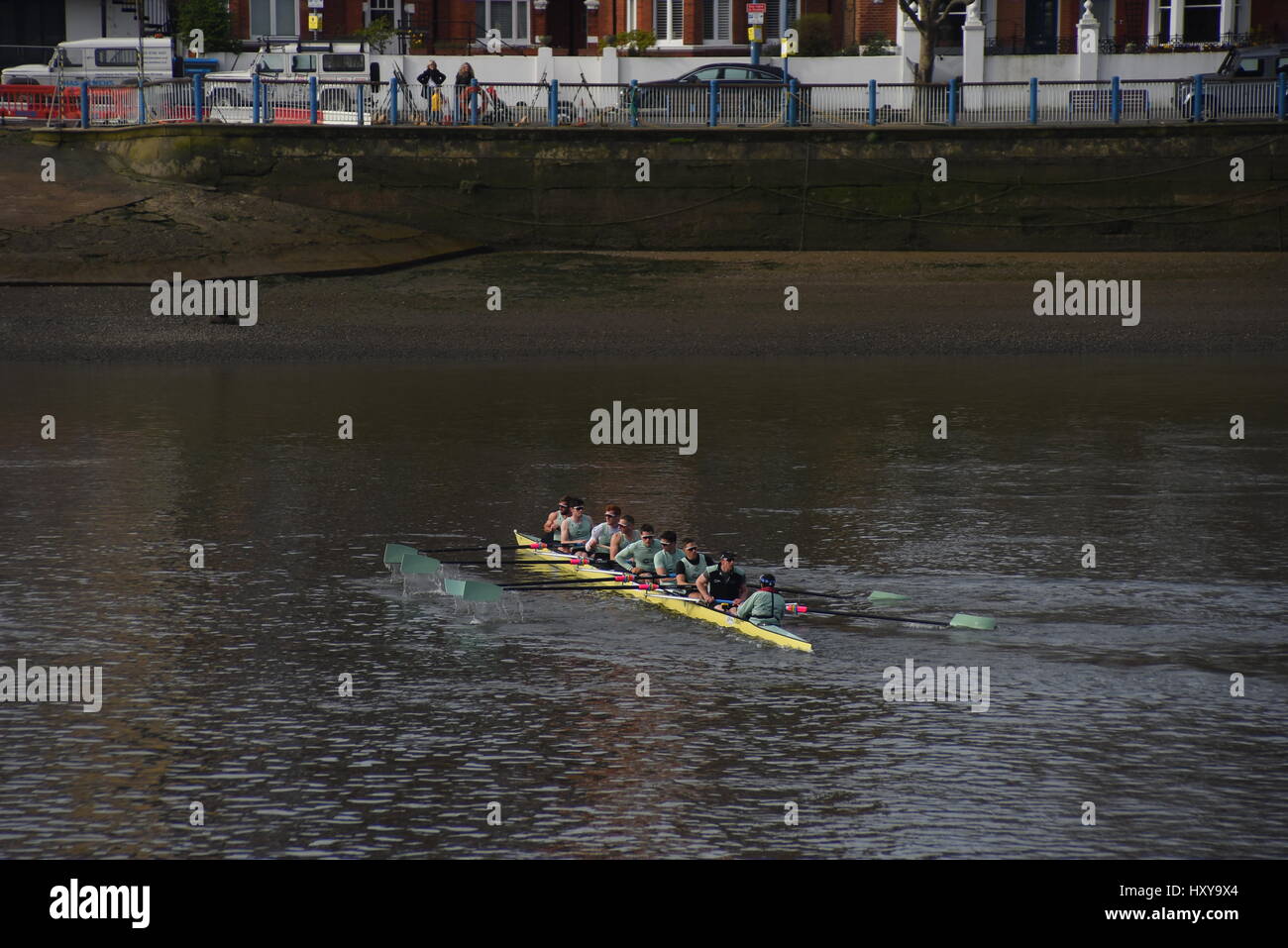 Putney Riverside Rowing London, UK. 30th Mar, 2017. Training before the boat races at Putney ...