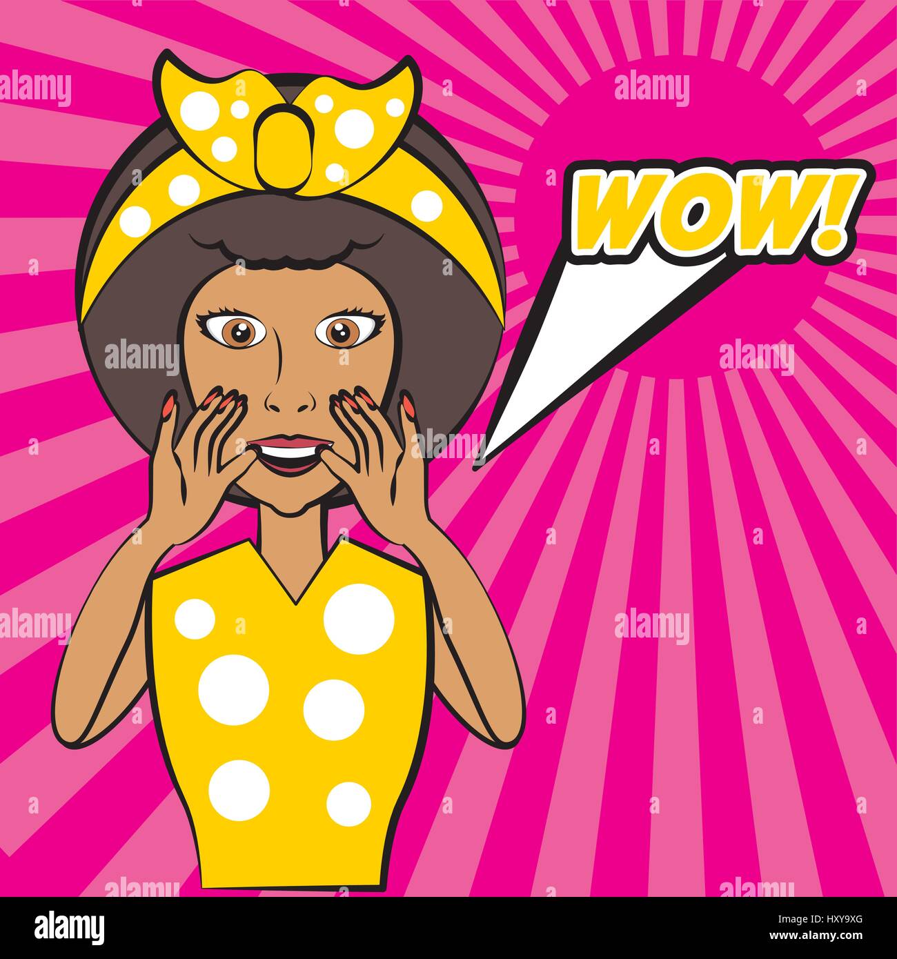 pop art african woman wow speech vector illustration eps 10 Stock ...
