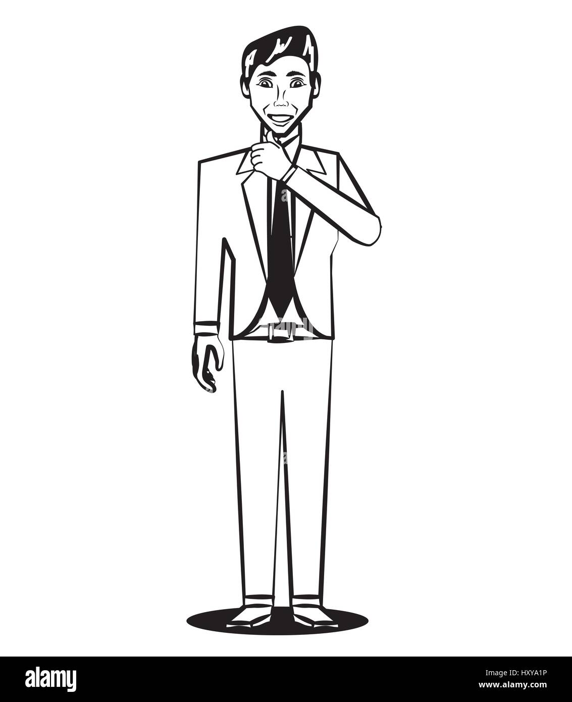 business man comic outline vector illustration eps 10 Stock Vector