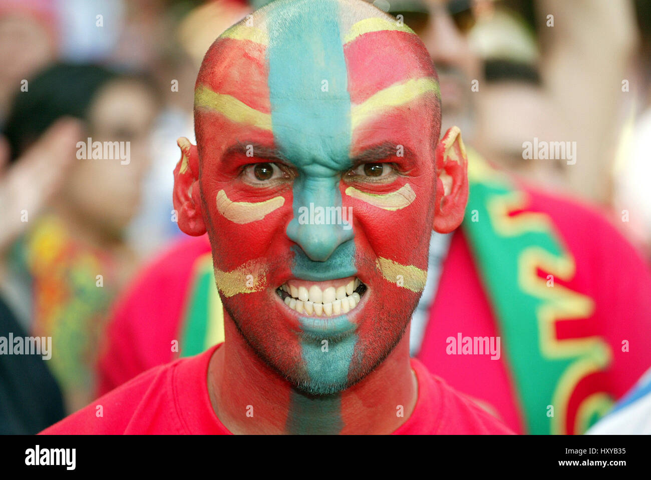 PORTUGESE FAN PORTUGAL EURO 2004 LUZ LISBON PORTUGAL 16 June 2004 Stock Photo