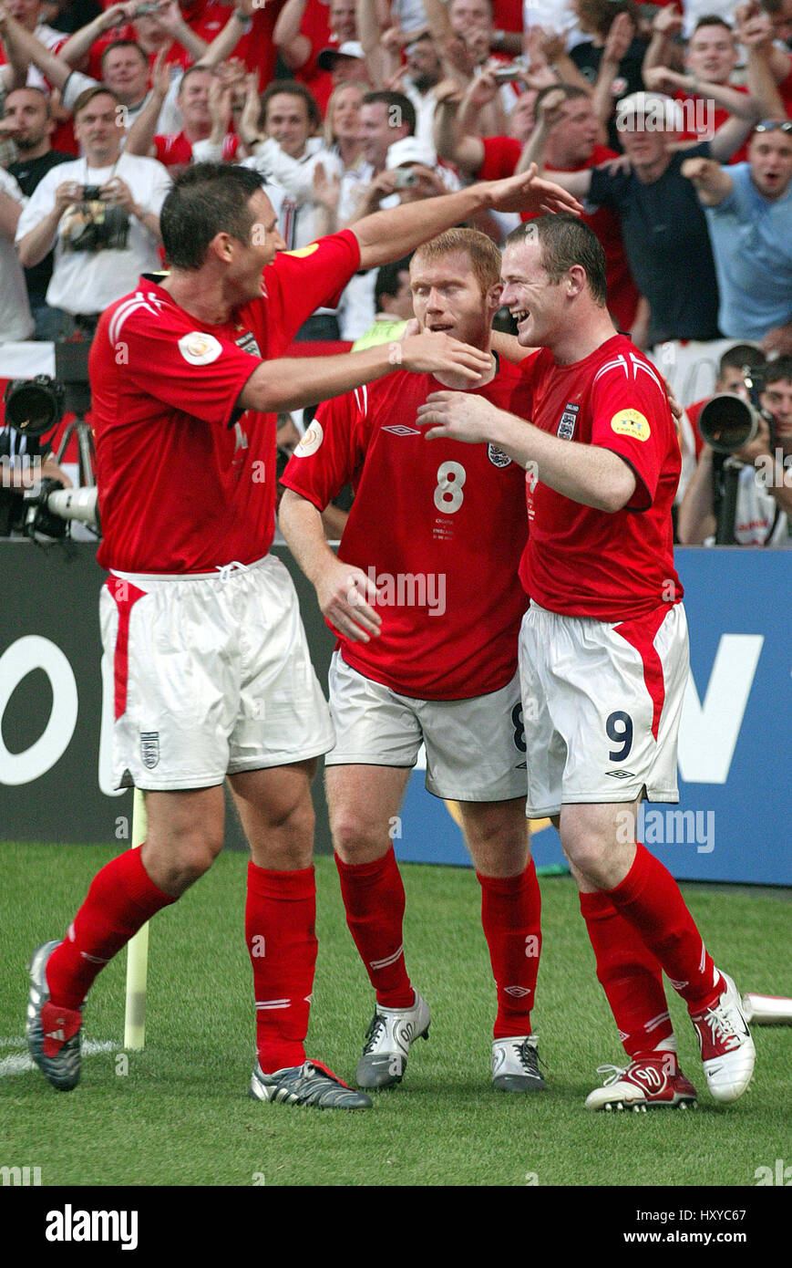 Paul Scholes Wayne Rooney Frank Lampard Croatia V England Croatia V England Euro 2004 2004 Stock Photo Alamy