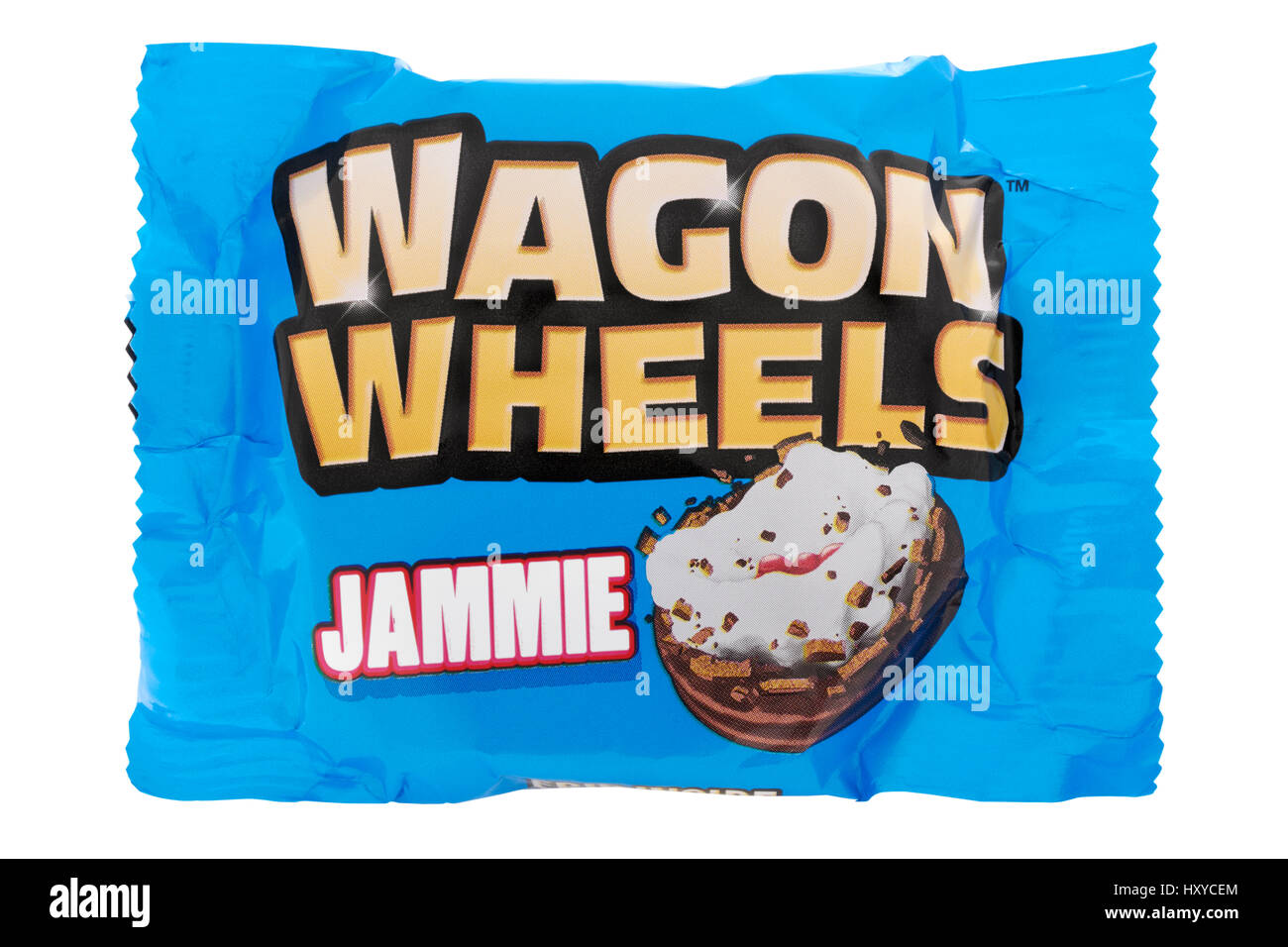 Burton's Biscuits Company jammie Wagon Wheels on white background Stock