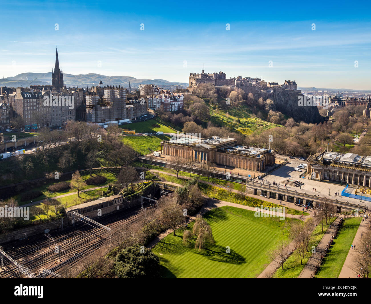 Edinburgh Castle. Scottish National Gallery, Edinburgh, Scotland, UK