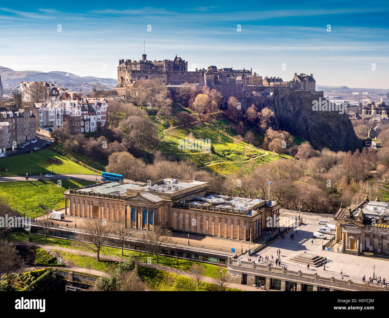 Edinburgh Castle. Scottish National Gallery, Edinburgh, Scotland, UK. Stock Photo