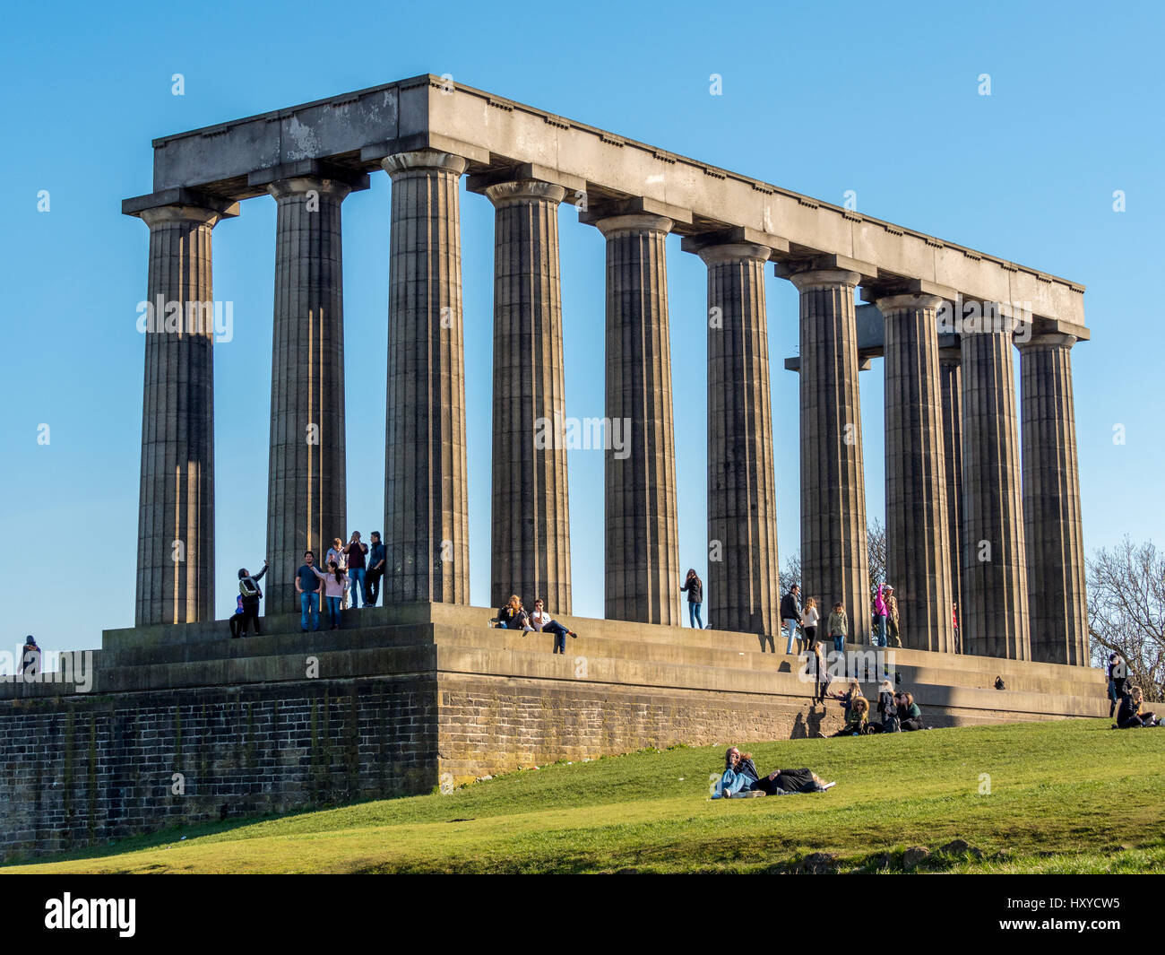 National Monument of Scotland, Calton Hill, Edinburgh, Scotland. Stock Photo