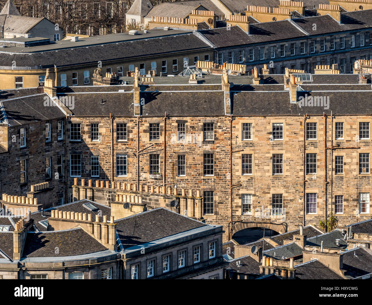 Aerial view of Montgomery Street and Montgomery Street Lane buildings