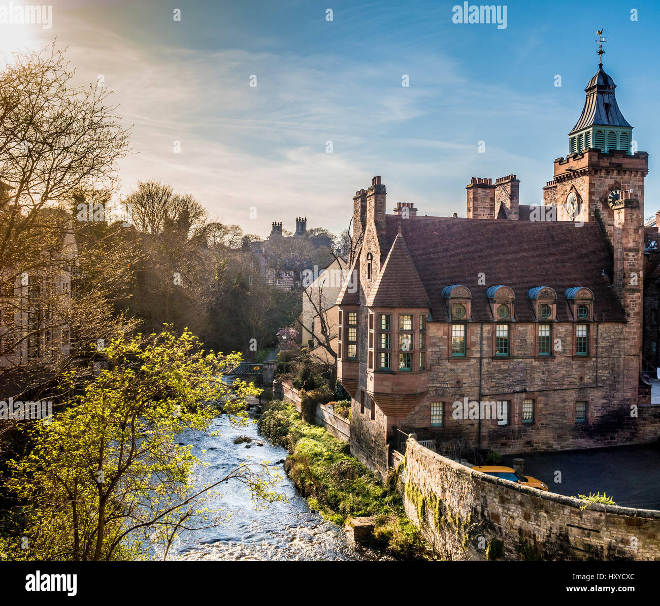 Well Court, restored buildings, Dean Village, Edinburgh, Scotland. Stock Photo