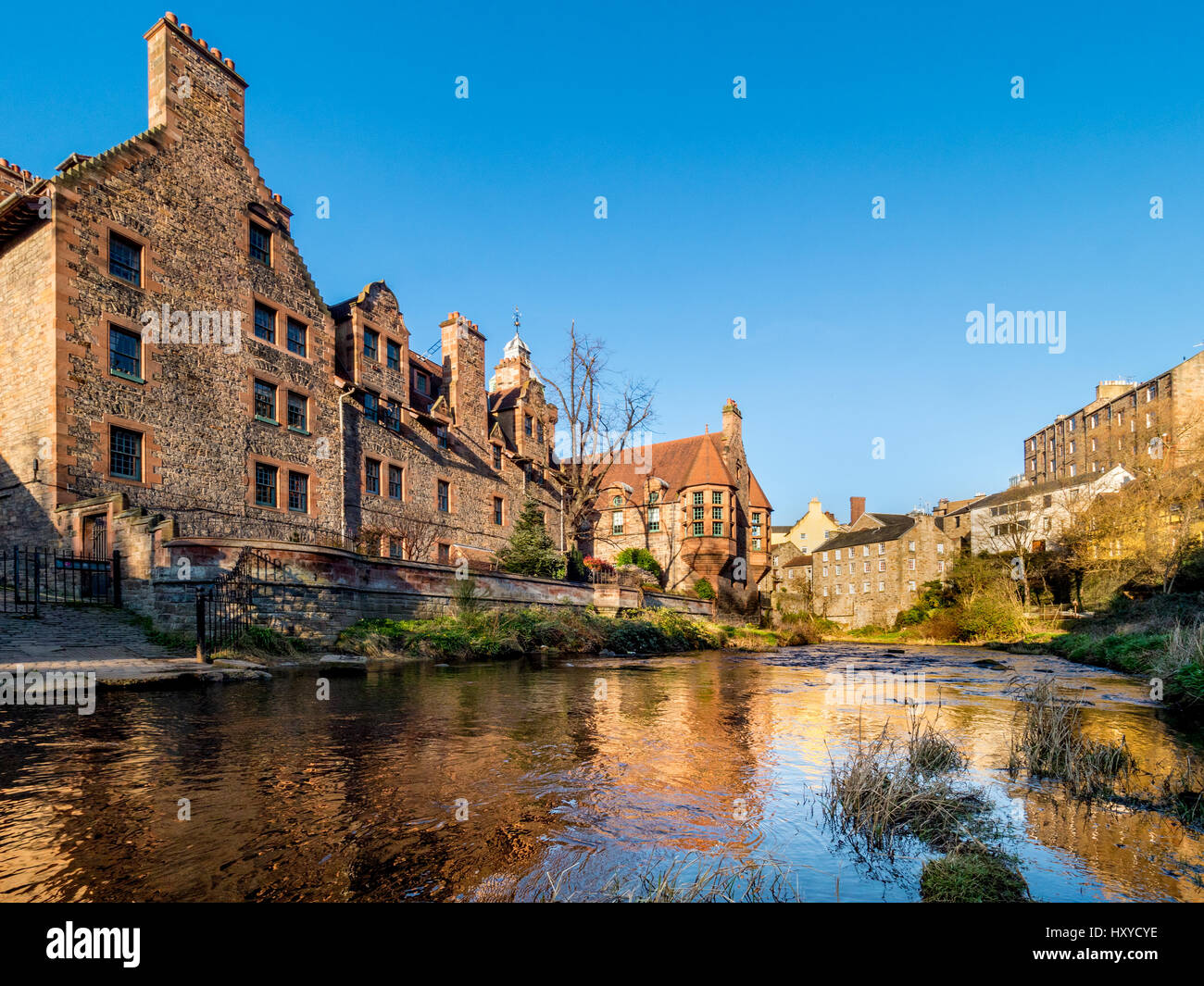 Well Court, restored buildings, Dean Village, Edinburgh, Scotland Stock