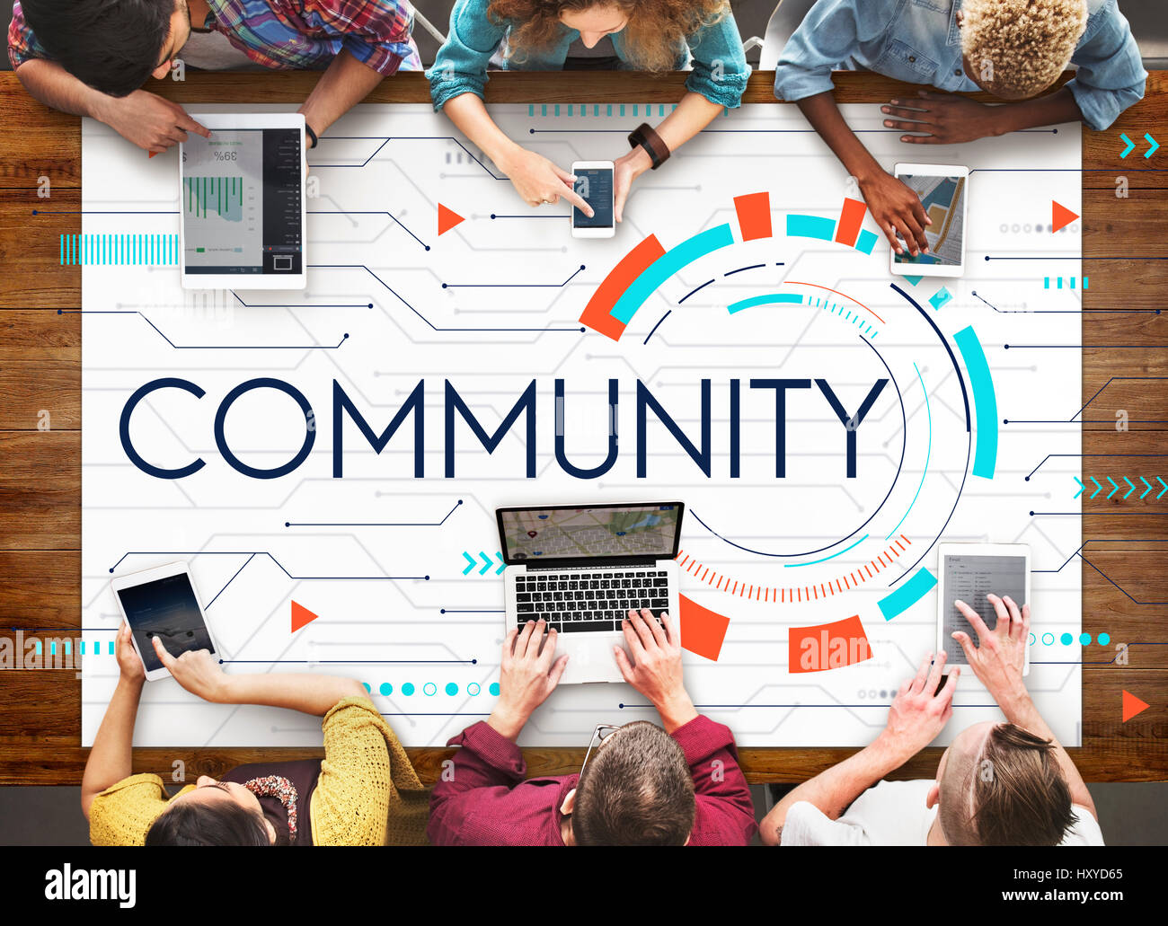 Digital Community Digital Social Media Icon Stock Photo