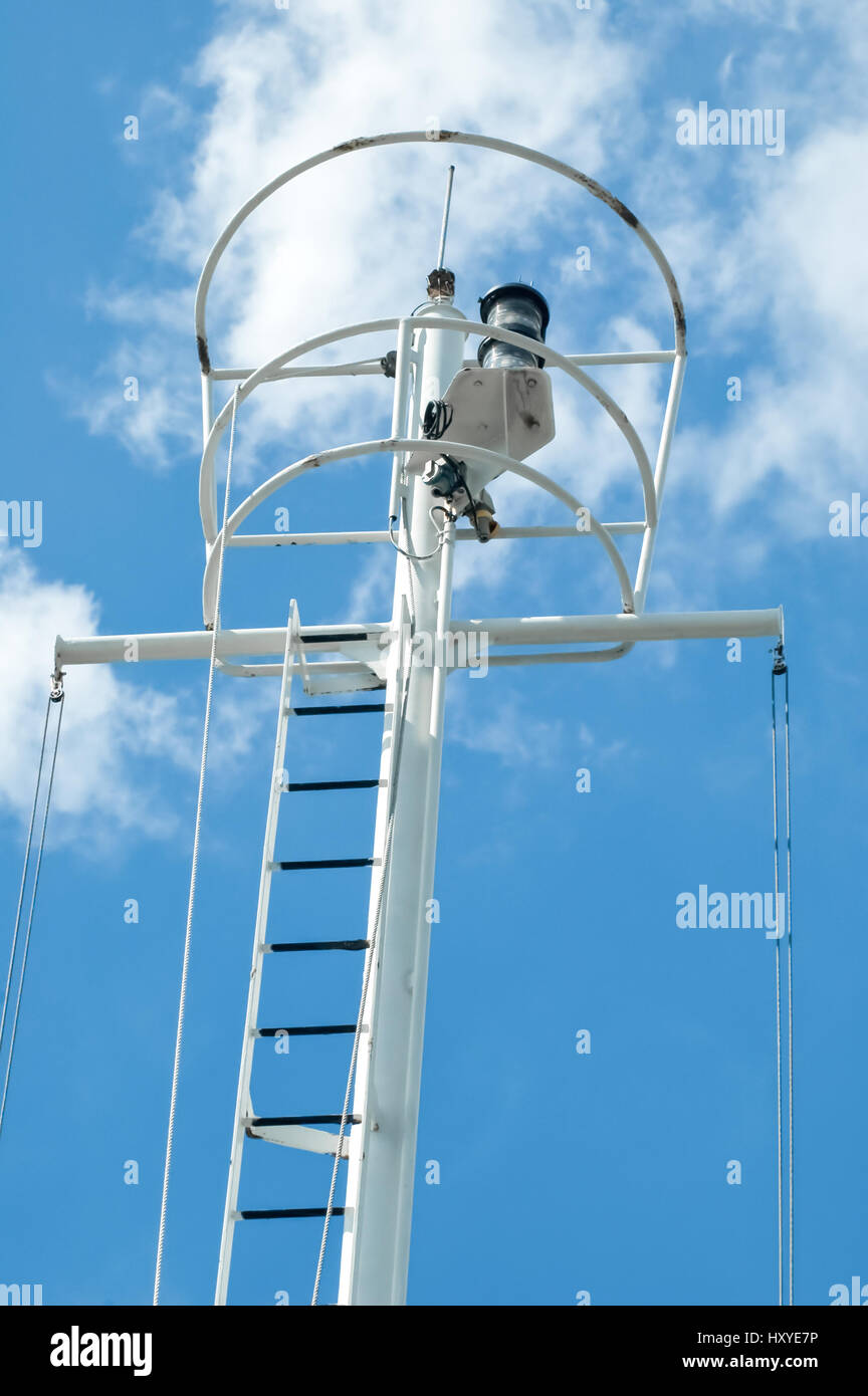 crows nest platform on a modern ship Stock Photo Alamy