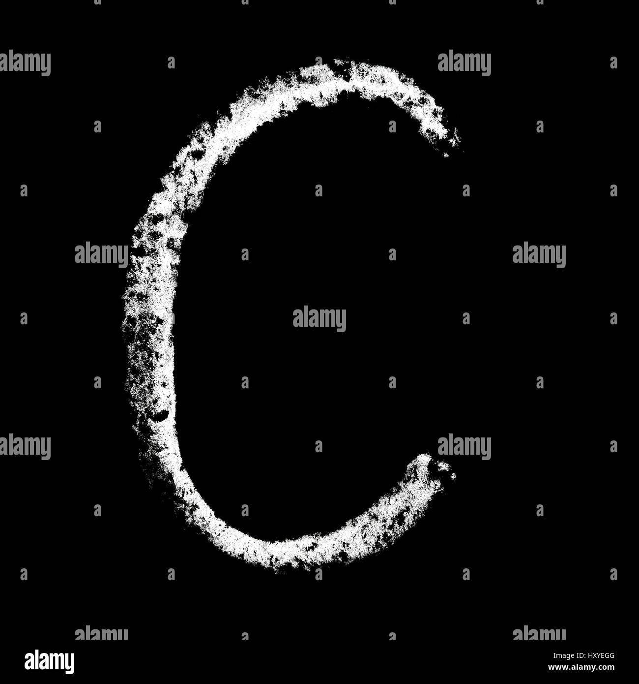 C - Chalk alphabet over black background Stock Photo - Alamy