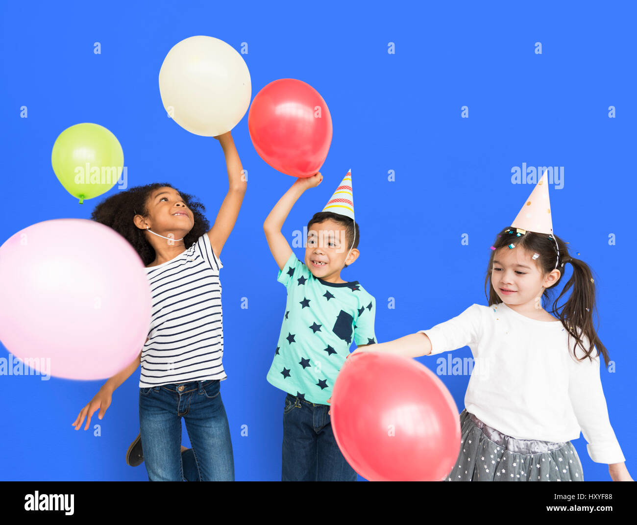 Little Children Party Balloon Concept Stock Photo