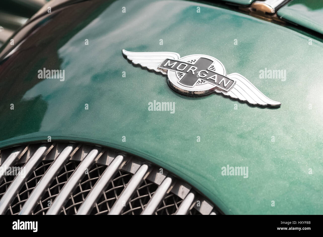 WINNERSH, UK MAY 18 badge closeup of a British manufactured