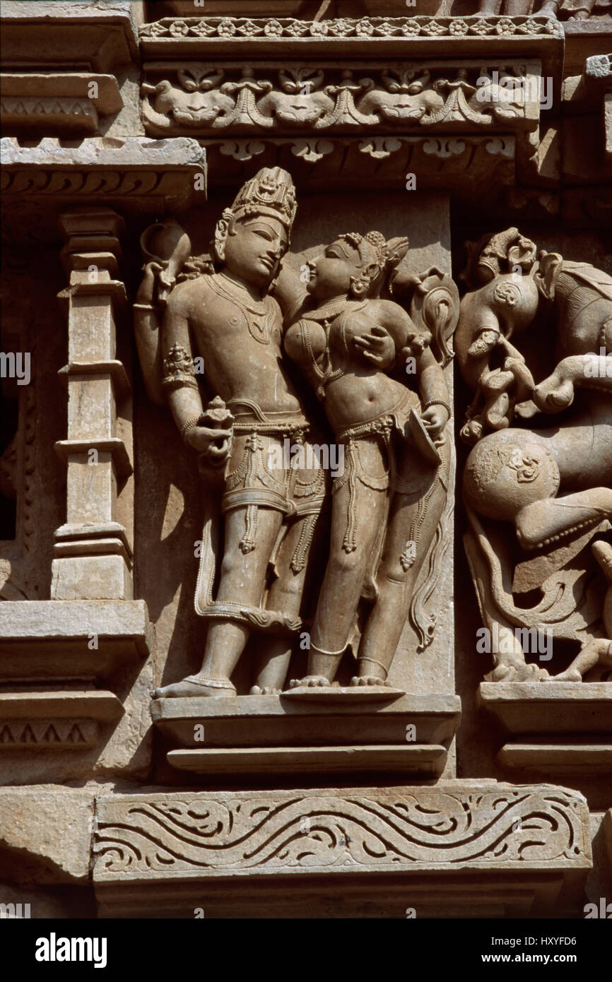 Temple sculpture, Khajuraho, India Stock Photo - Alamy