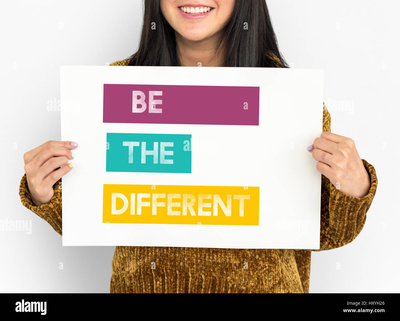 Woman Portrait Copy Space Studio Background Concept Stock Photo - Alamy