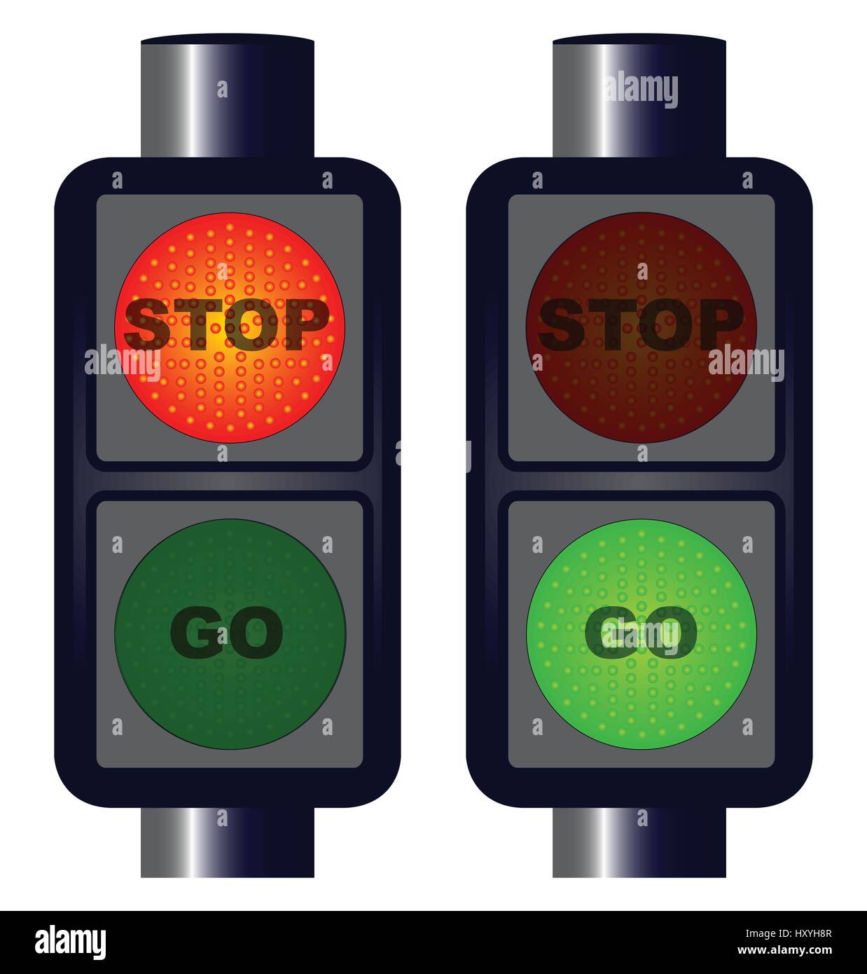 Stop go traffic lights Royalty Free Vector Image