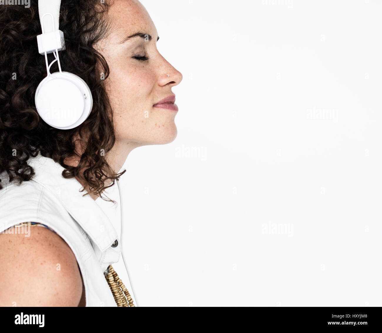 Studio People Shoot Portrait Isolated on White Concept Stock Photo - Alamy