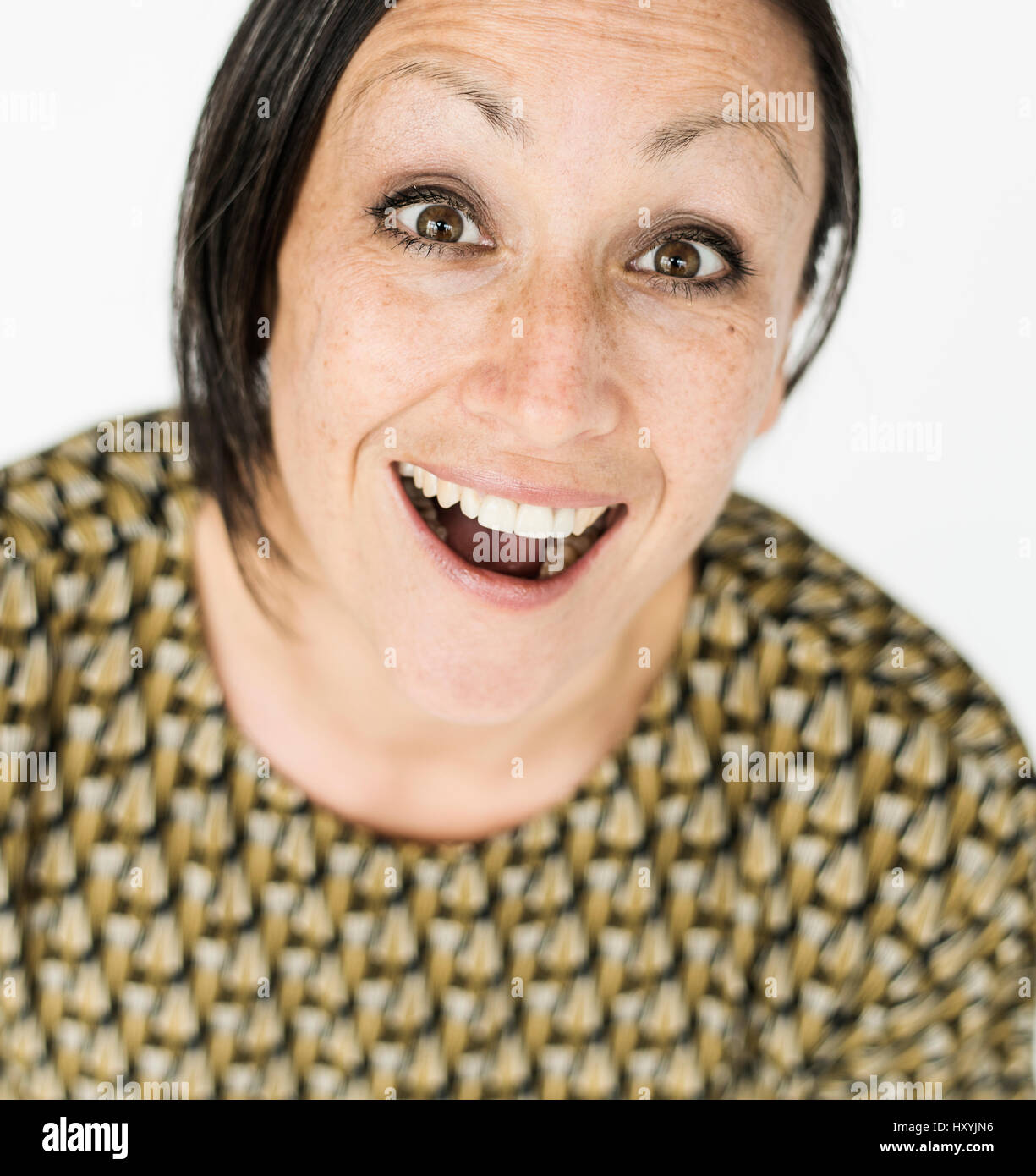 Studio People Shoot Portrait Isolated on White Concept Stock Photo - Alamy