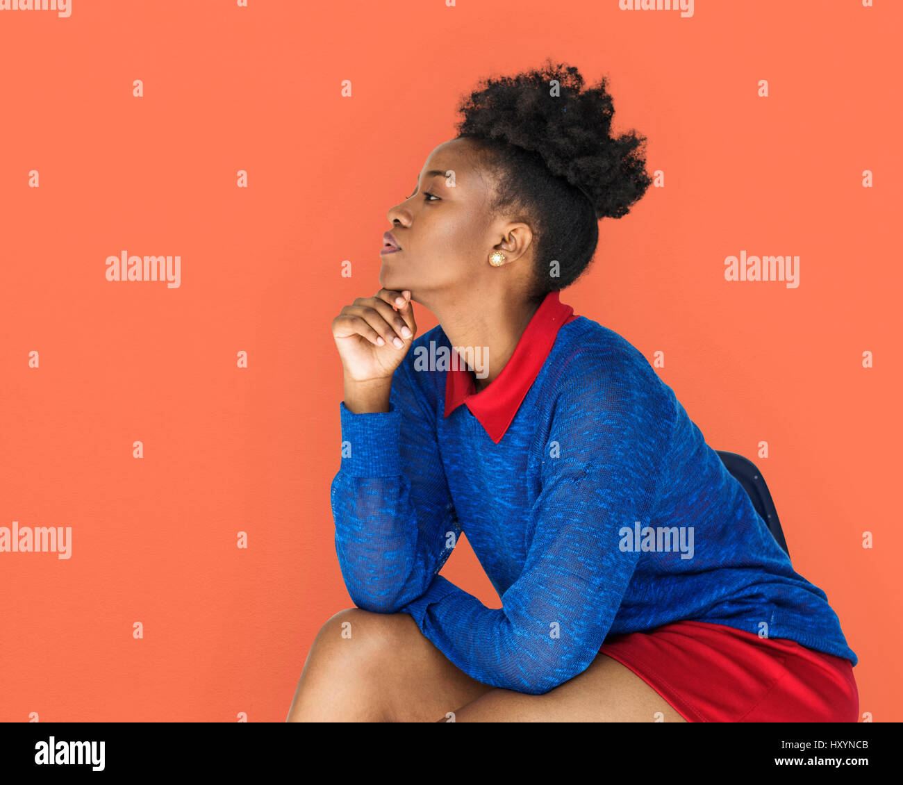 African Woman Confidence Self Esteem Studio Portrait Stock Photo - Alamy