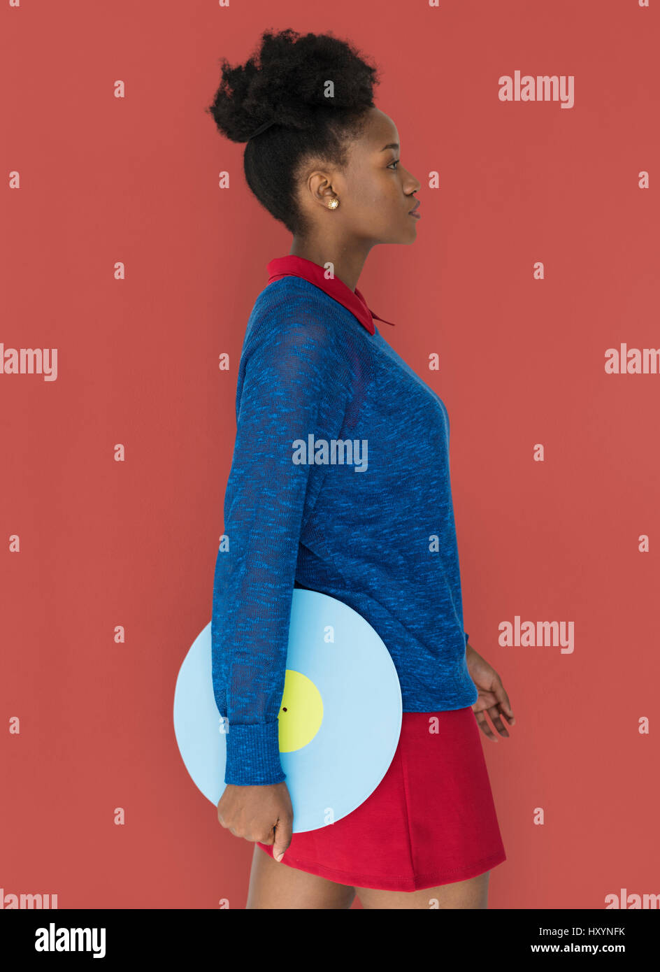 African Descent Female holding Illustration Stock Photo - Alamy