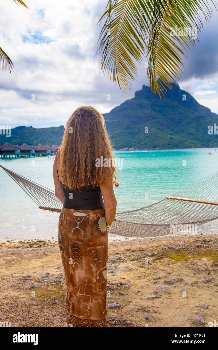 InterContinental Bora Bora Resort Thalasso Spa, Bora Bora, French Polynesia Stock Photo