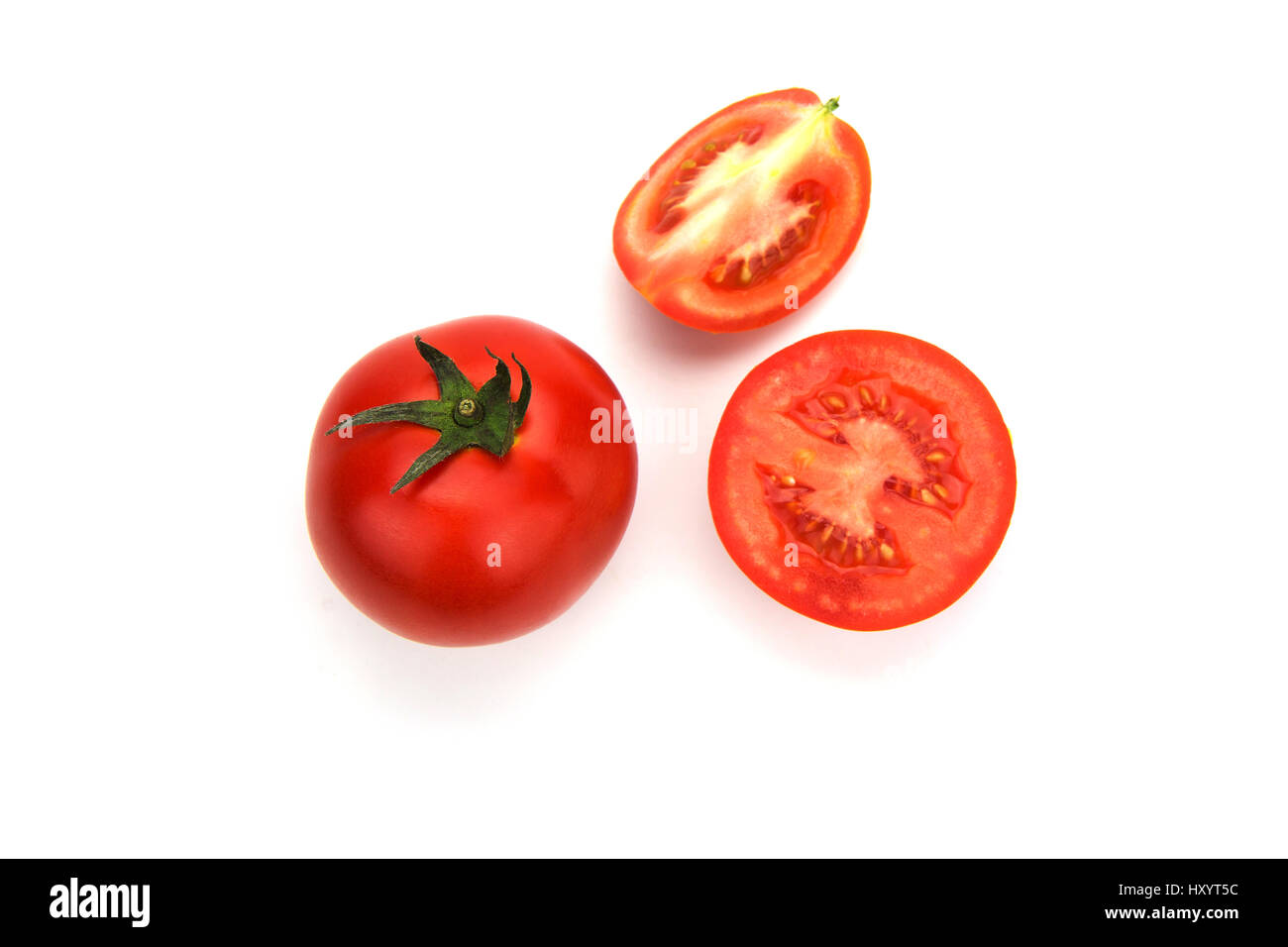 Closeup Fresh ripe tomatoes isolated on white background Stock Photo ...
