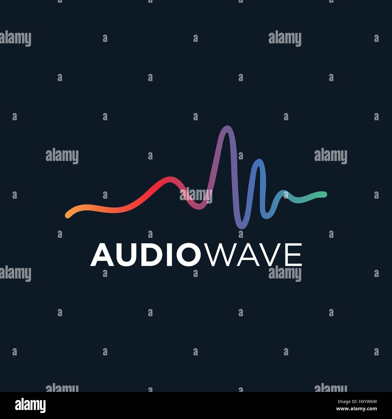 Music Logo concept Sound Wave, Audio Technology, Abstract Shape Stock Vector