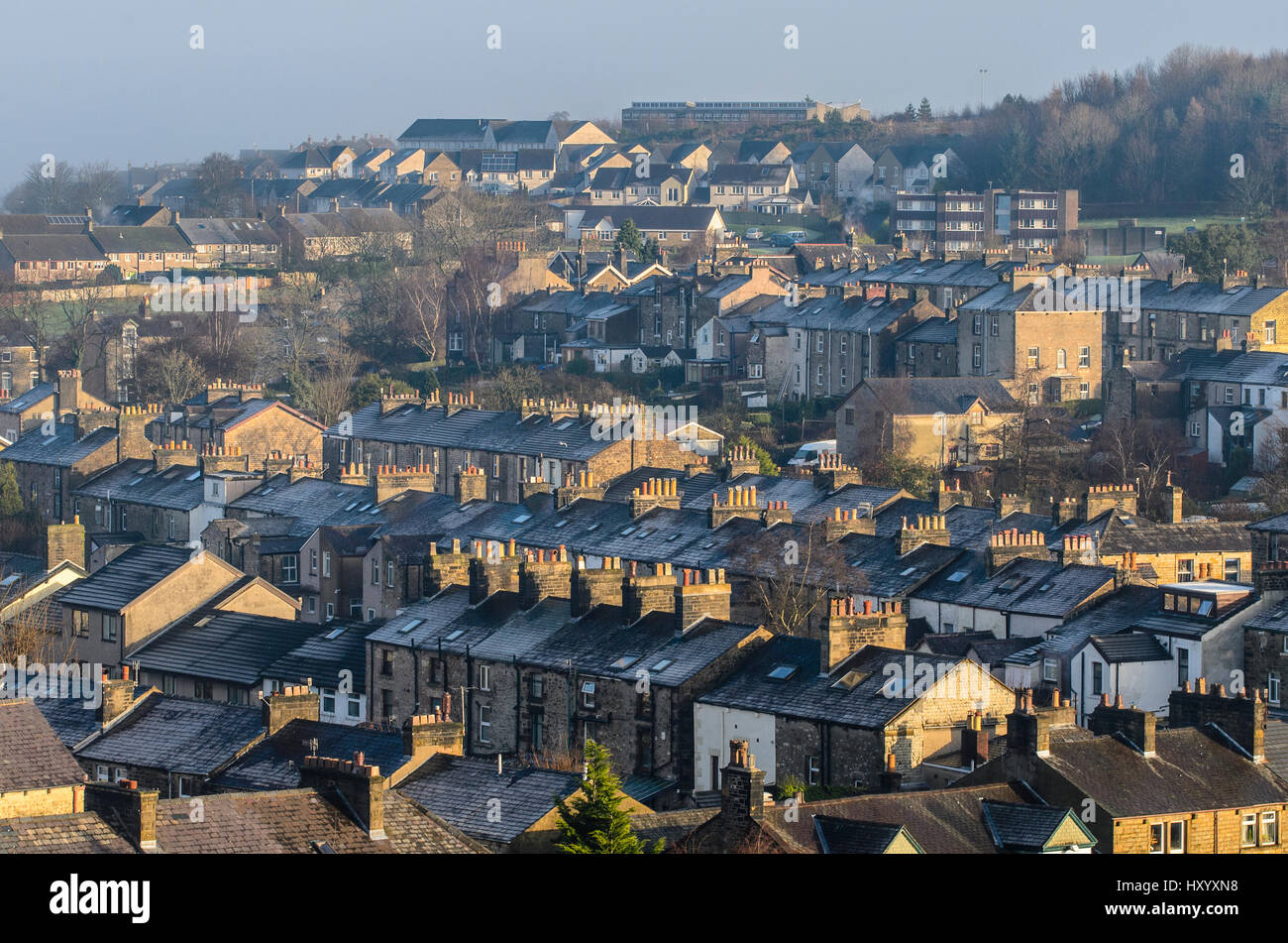 Rooftop view of the Freehold area of Lancaster Lancashire England Stock Photo