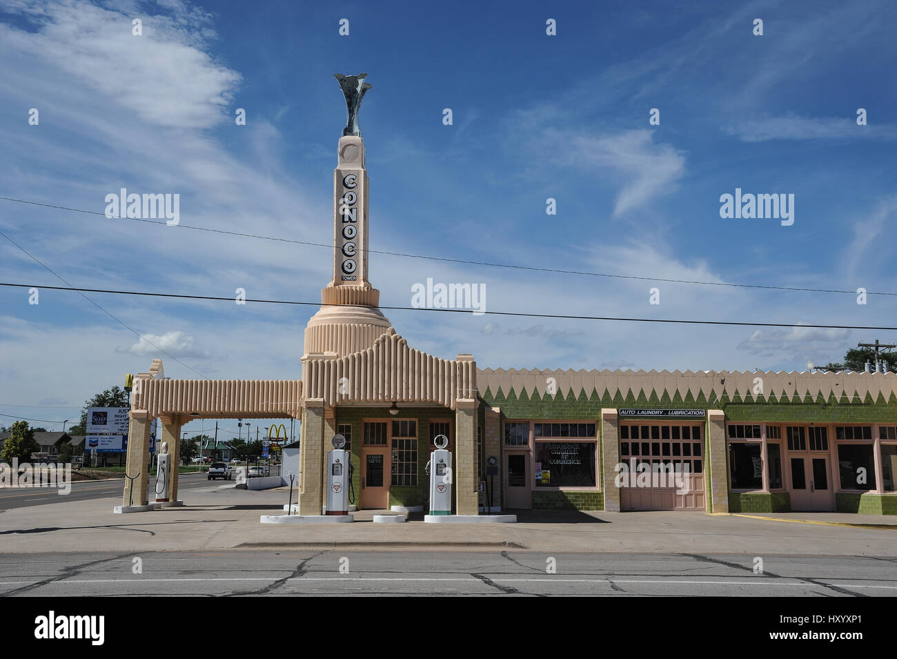 Route 66 Conoco gas Station, Shamrock, Texas Stock Photo Alamy