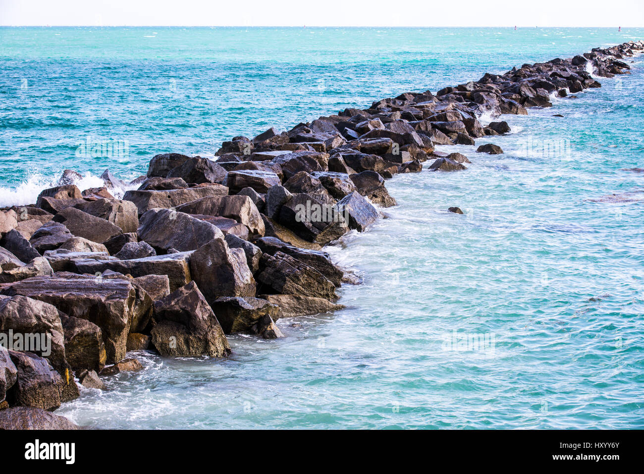 Miami Beach Path to the Ocean Stock Photo