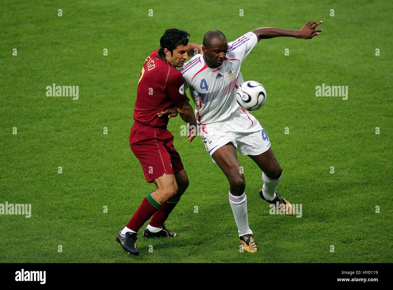 Patrick Vieira Luis Figo Portugal V France World Cup Stadium Munich Germany 05 July 2006 Stock Photo Alamy