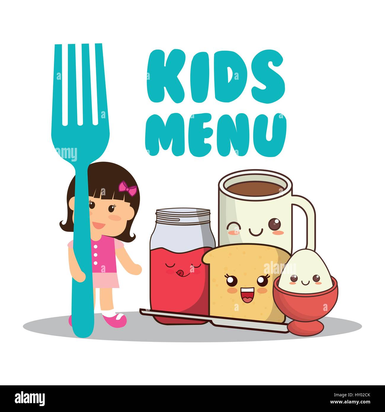 kids menu girl fork breakfast diet Stock Vector Image & Art Alamy