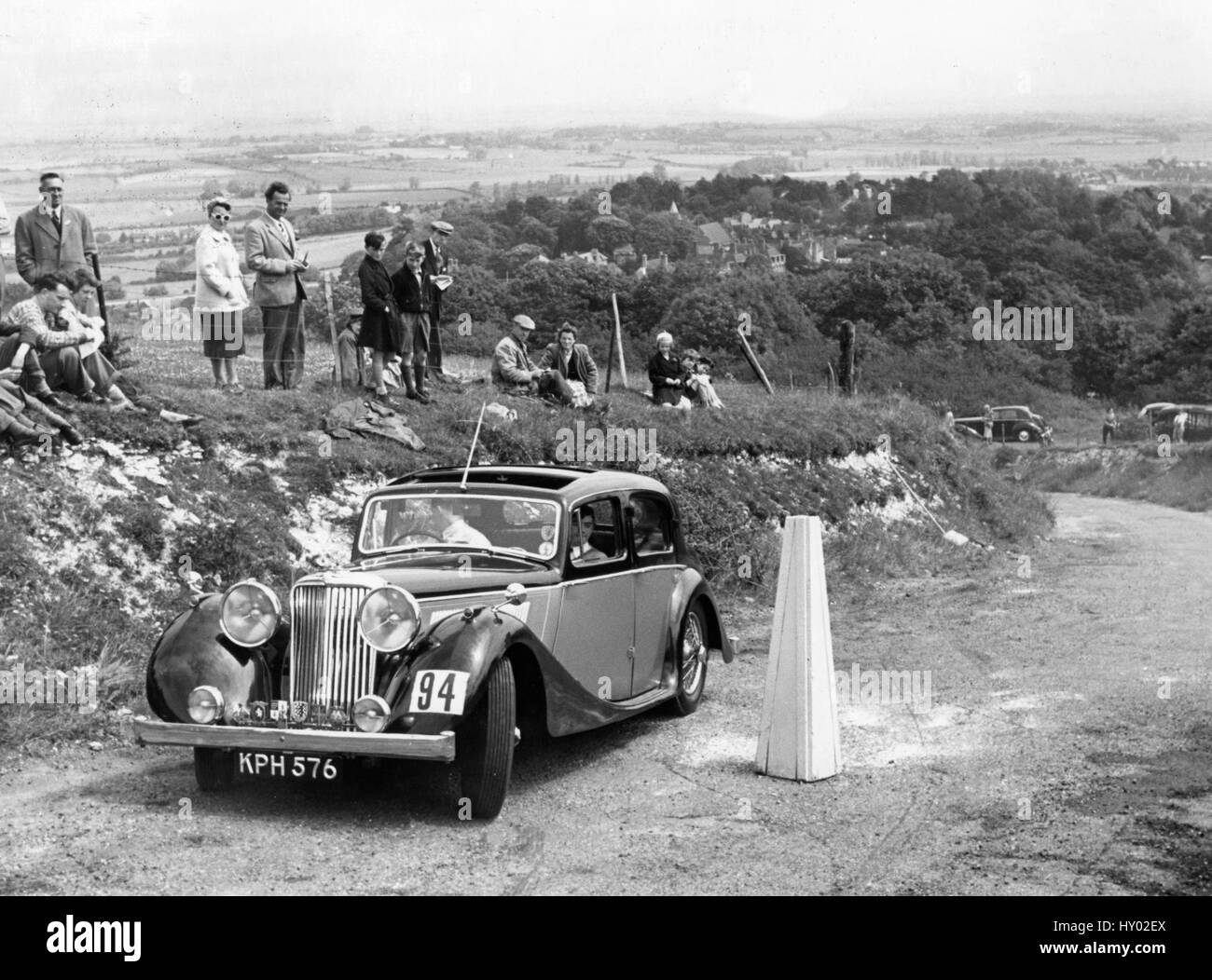1946 jaguar 2.5 litre on Eastbourne rally 1954. Stock Photo