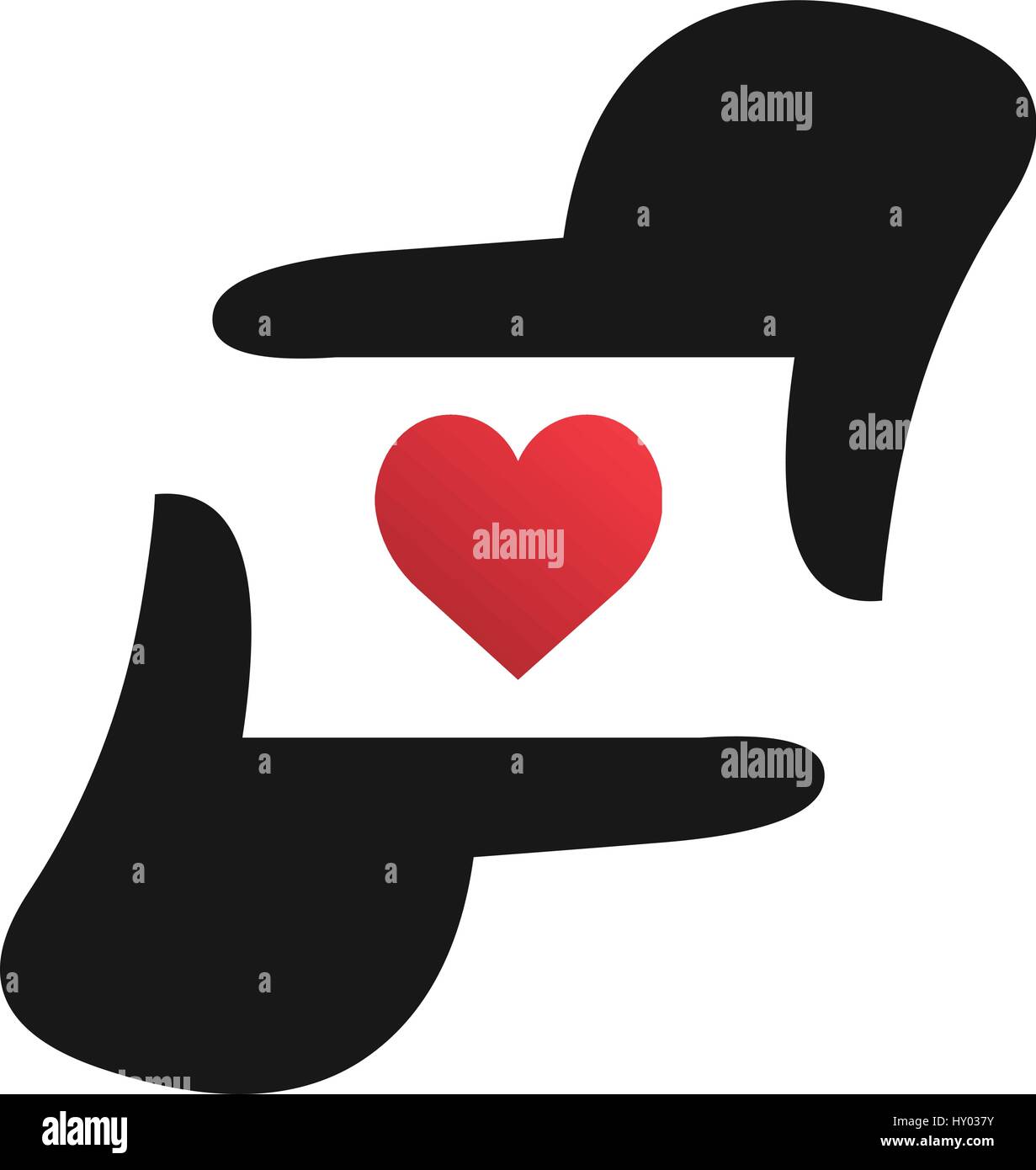 Love Photography logo template, Photographer hand represent camera, vector illustration Stock Vector