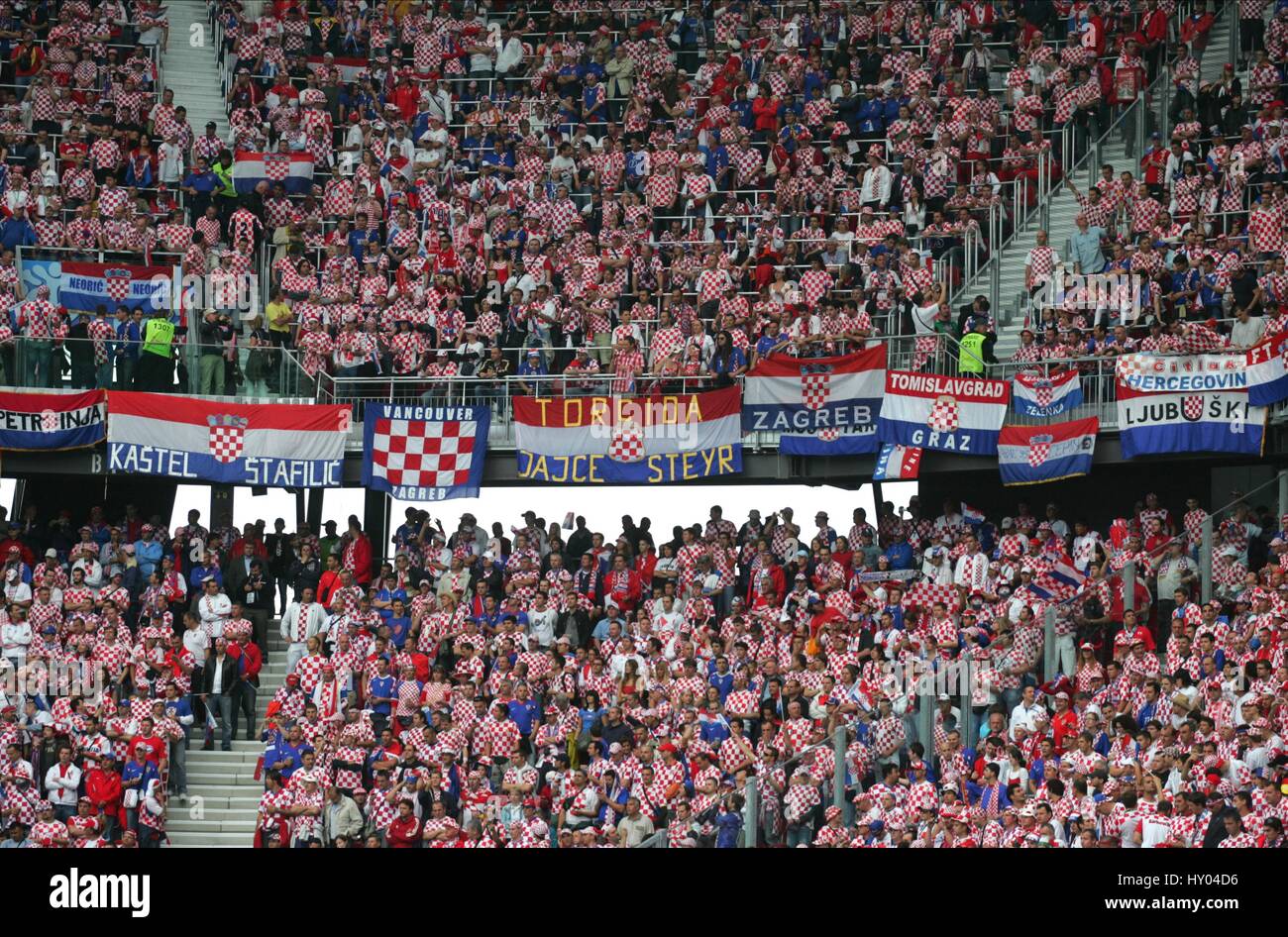 Croatian Fans Before Game Croatia V Germany Worthersee Stadion Stock Photo Alamy