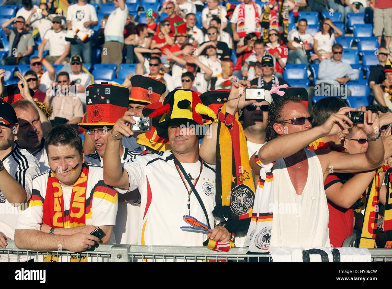 GERMAN FANS WITH CAMERAS PORTUGAL V GERMANY EURO 2008 ST. JAKOBPARK