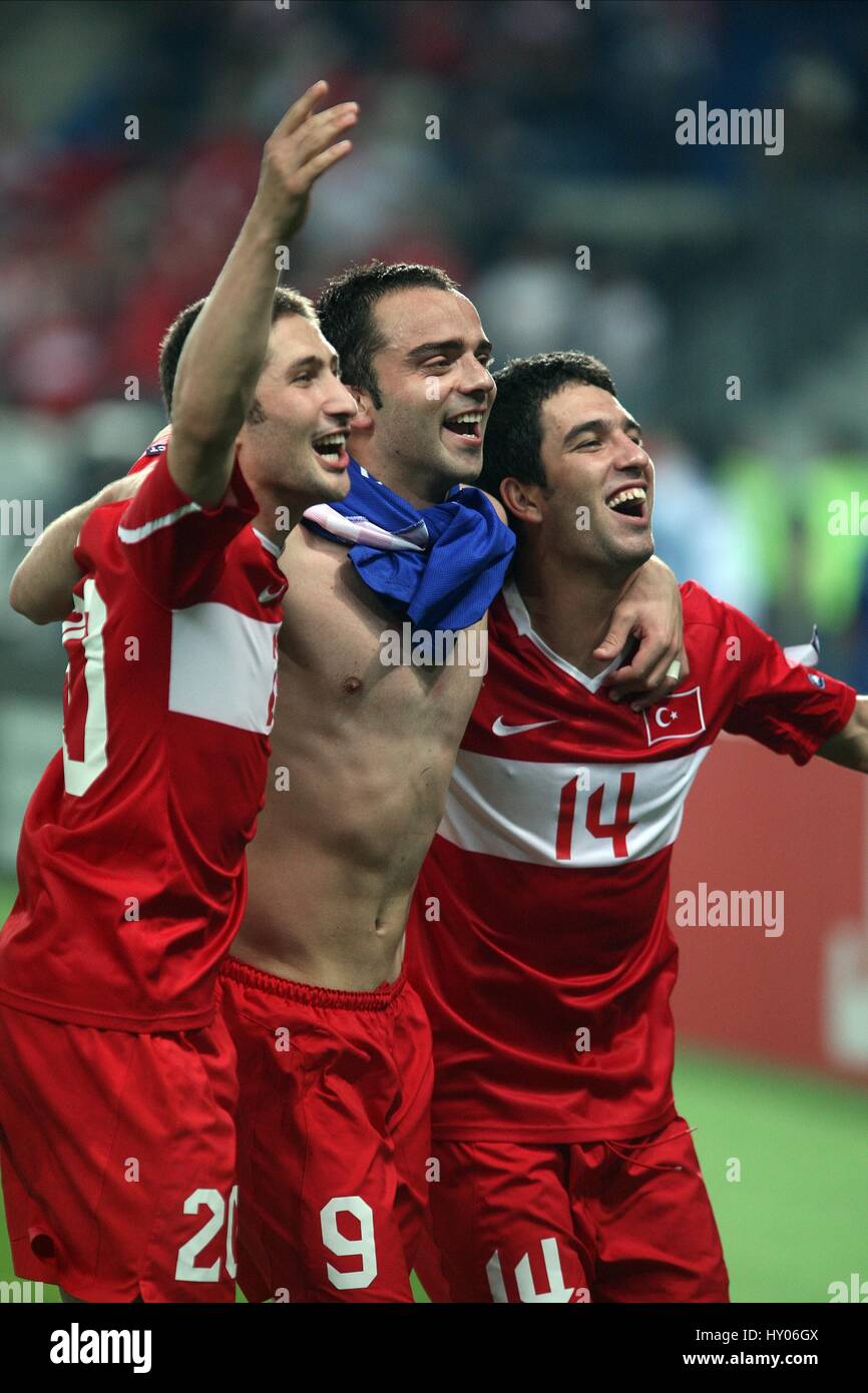 TURKEY PLAYERS CELEBRATE WIN CROATIA V TURKEY ERNST-HAPPEL STADIUM ...