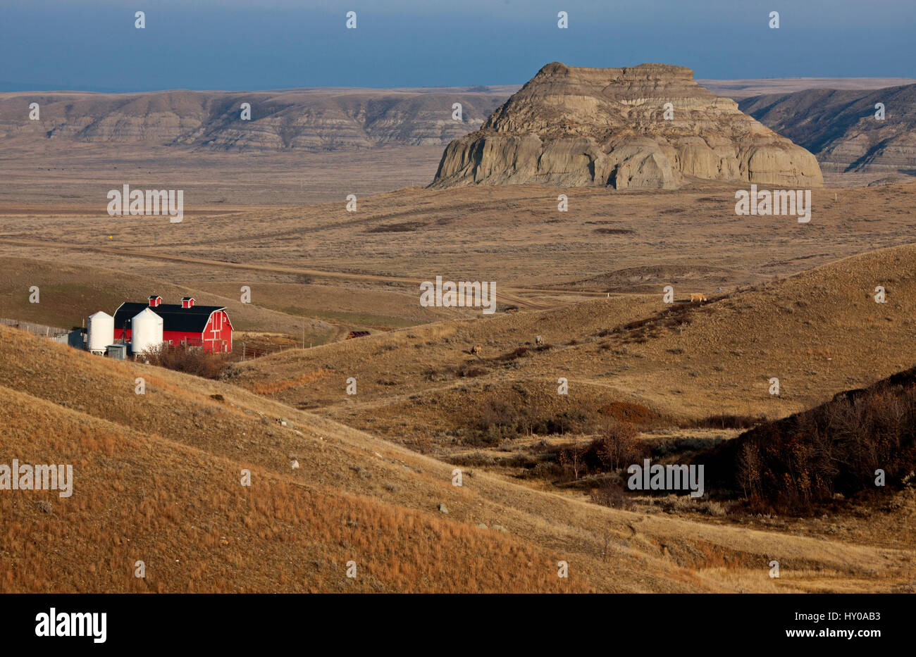 Badlands Canada Saskatchewan Big Muddy Ranch Castle Butte Stock Photo ...