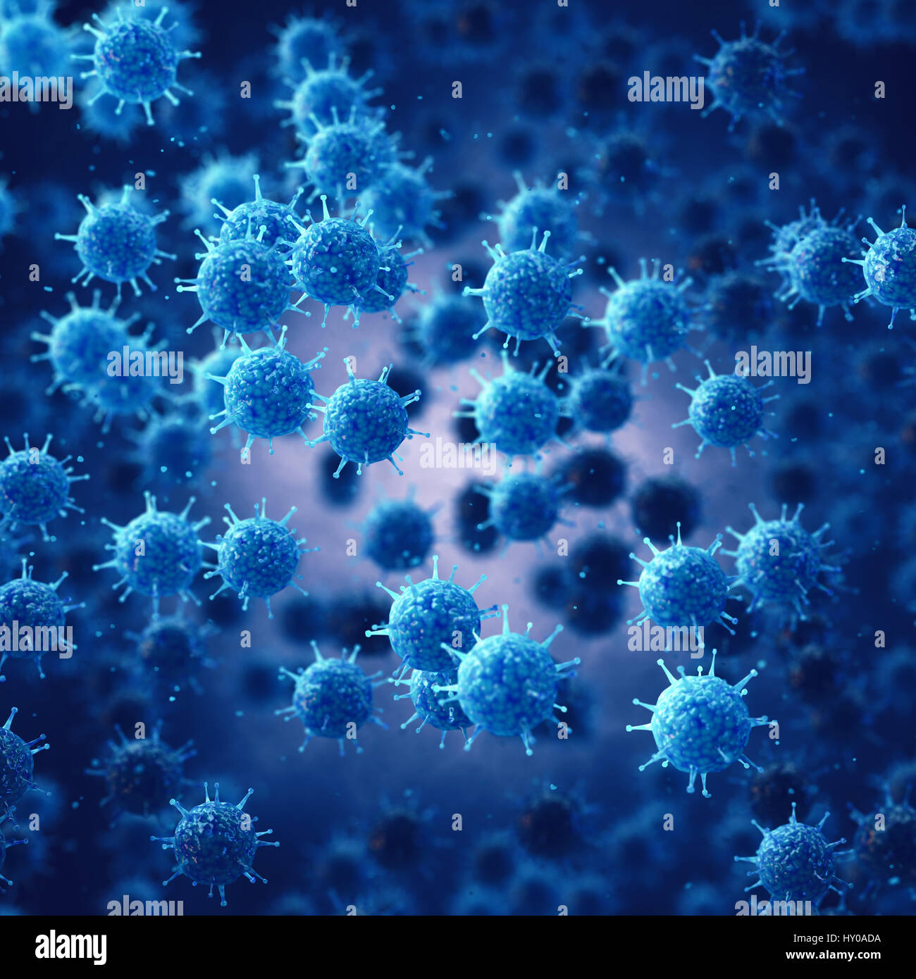 Viruses are infectious pathogens that replicates in living cells , Viral disease epidemic Stock Photo
