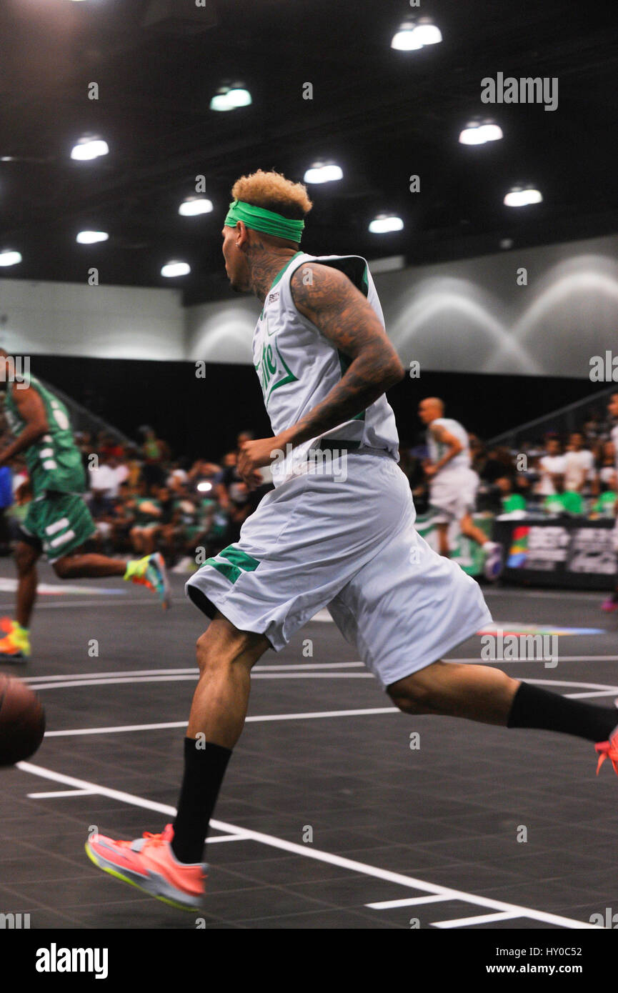 Chris Brown Playing In The Bet Experience Sprite Celebrity Basketball Game At The Los Angeles Convention Center On June 27th 15 In Los Angeles California Stock Photo Alamy
