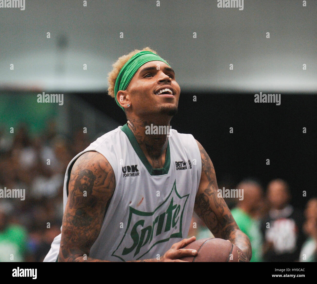 Chris Brown Attends The Bet Experience Sprite Celebrity Basketball Game At The Los Angeles Convention Center On June 27th 15 In Los Angeles California Stock Photo Alamy