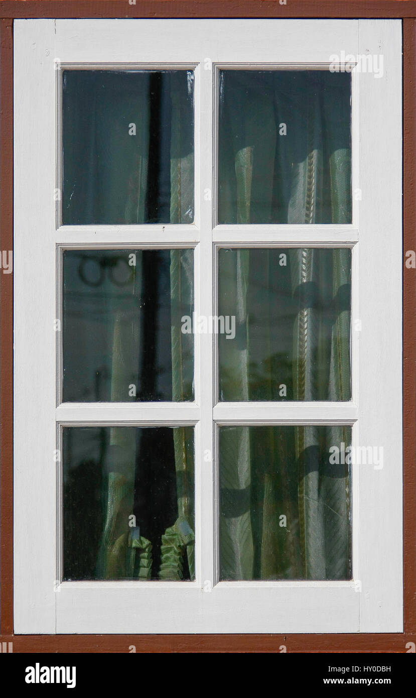 wood window with white and brownd color Stock Photo - Alamy