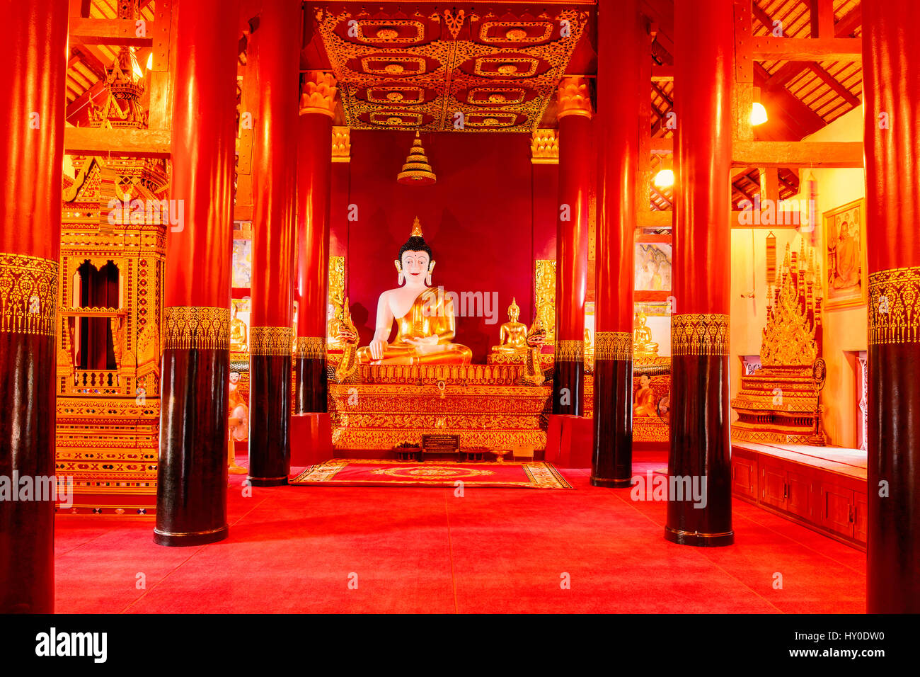 Nan, Thailand - 2016-12-25 : Buddha inside the beautiful  in Buddhist temple at Wat Hua Khuang, Nan province. temple, Nan province. Stock Photo