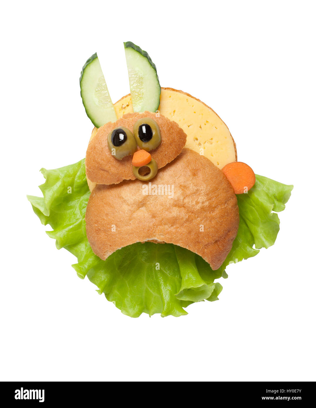 Amazed sandwich rabbit made on isolated background Stock Photo - Alamy