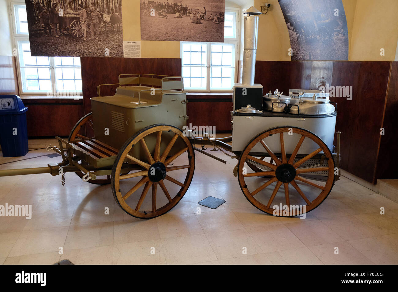 Mobile kitchen exhibited at the Museum of the City of Zagreb, Croatia Stock Photo
