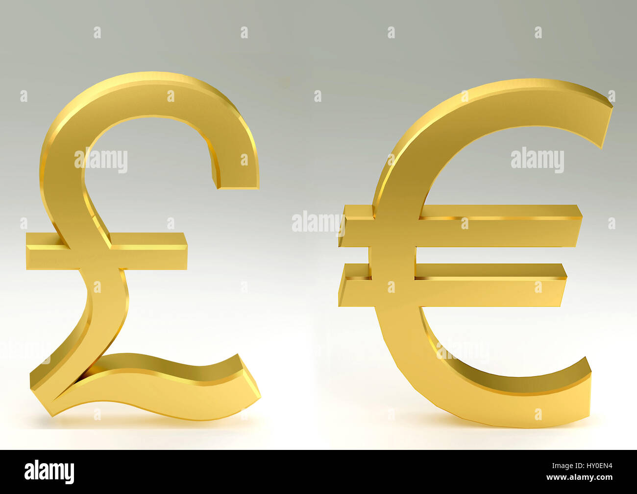 UK Pound vs euro, symbols Stock Photo