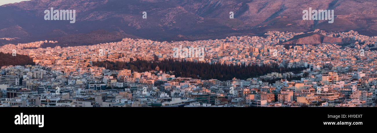 Athens at sunset, Greece Stock Photo