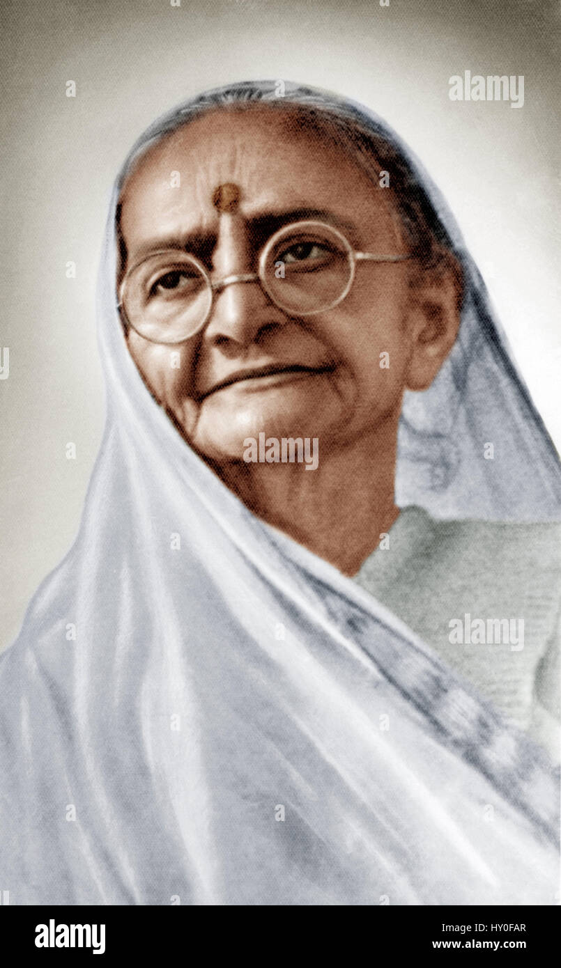 Mohandas Gandhi With His Wife